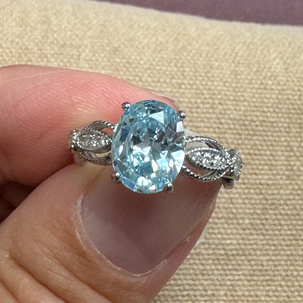 Beautiful Light Blue Sterling Ring